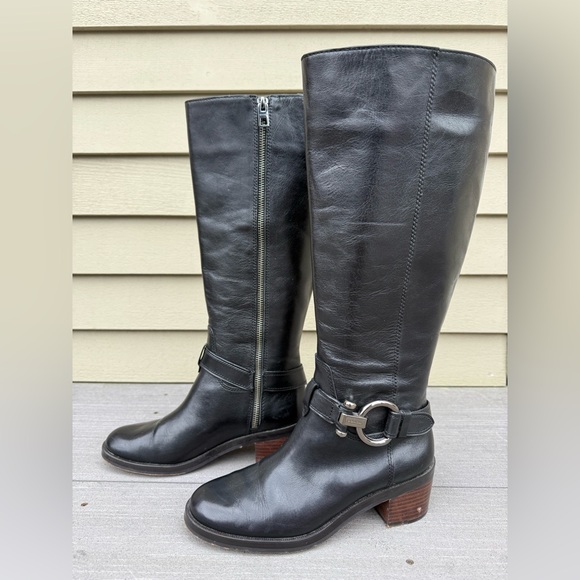 COACH Carolina Extended Calf Leather Riding Boots - Picture 9 of 10